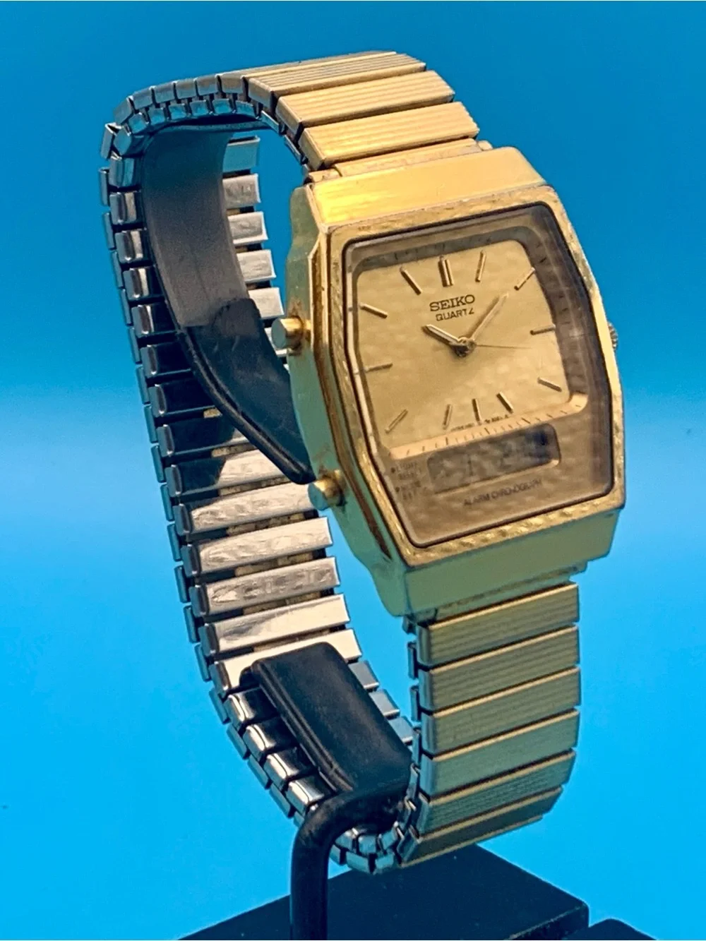 SEIKO H601-5400 Men’s Vintage Ana-Dig Wristwatch Chrono Date Working New Battery
